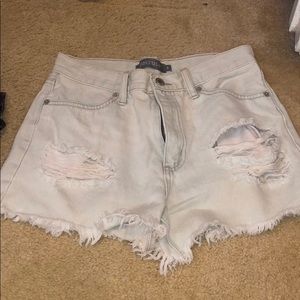 Light washed jean shorts